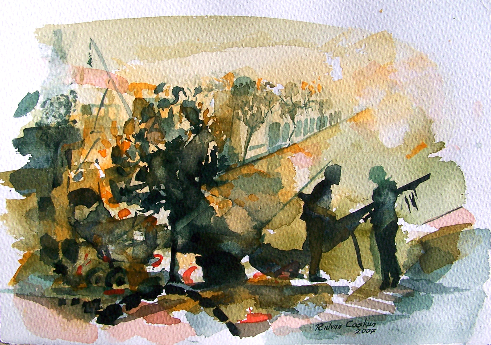 Kağıt üzerine suluboya 'Aşk' 20x25cm 2007 jpg